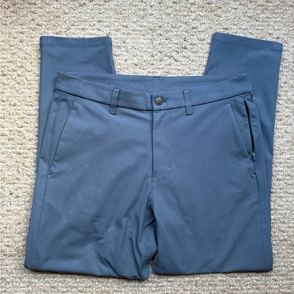 🍋 Men's LULULEMON Iron Blue Commission Pant Slim Warpstreme 28" Inseam 32” Waist - Picture 2 of 14